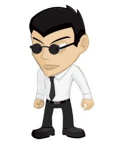 The Yakuza character in Street Crime, in a shirt and tie with dark glasses