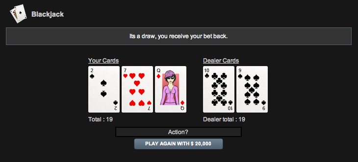 Playing Blackjack at a Street Crime casino